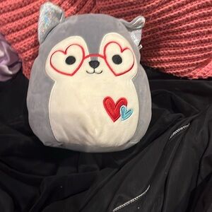 It’s a squish mellow. It’s a it’s a dog for Valentine’s Day with heart glasses.